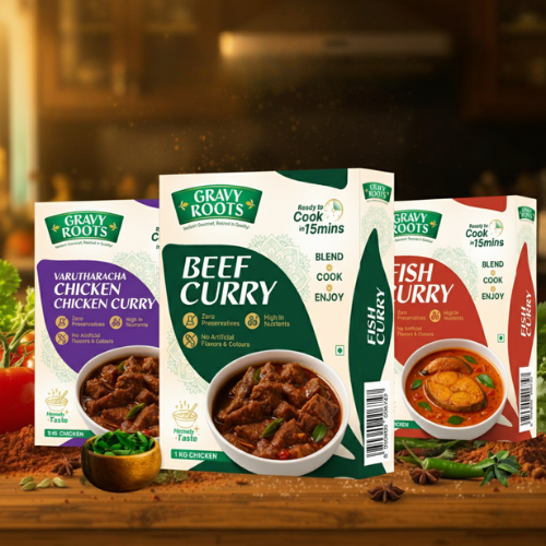 Non-Veg Mix Combo – Chicken, Beef Fish Curries Gravy Roots