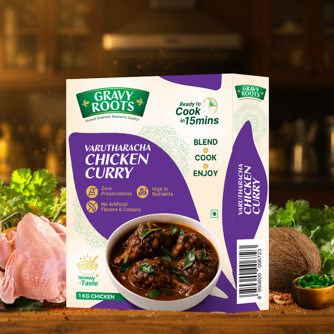 Gravy Roots Varutharacha Chicken Curry Masala Blend – Ready-to-Mix