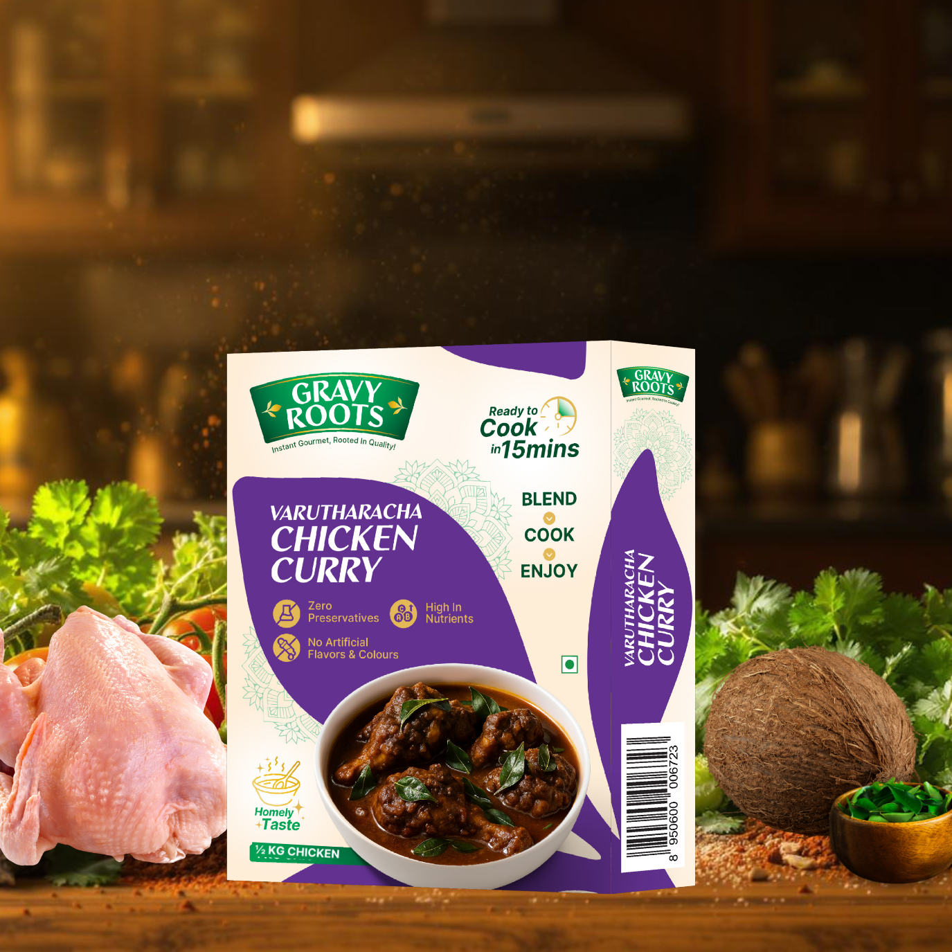 Gravy Roots Varutharacha Chicken Curry Masala Blend – Ready-to-Mix